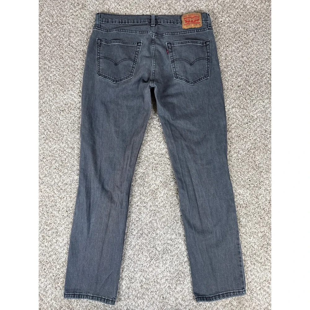 Levis 511 Jeans‎ Mens 36x34 Gray Slim Fit Charcoal Stretch Denim Pants Strecth